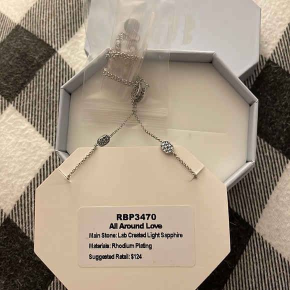 NWT Lab Created Light Sapphire Necklace - Picture 3 of 6